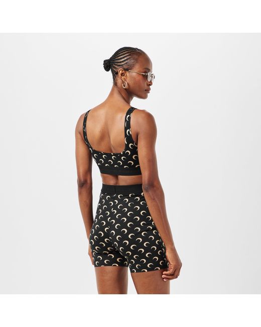MARINE SERRE Black Jersey Bralettes