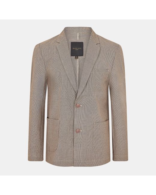 Brave Soul Brown Light Chambray Blazer With Pockets for men