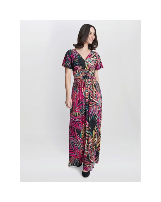 Gina Bacconi Red Felicity Jersey Maxi Dress