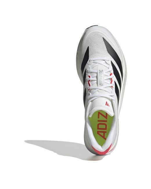 Adidas White Adizero Boston 13 Road Running Shoes