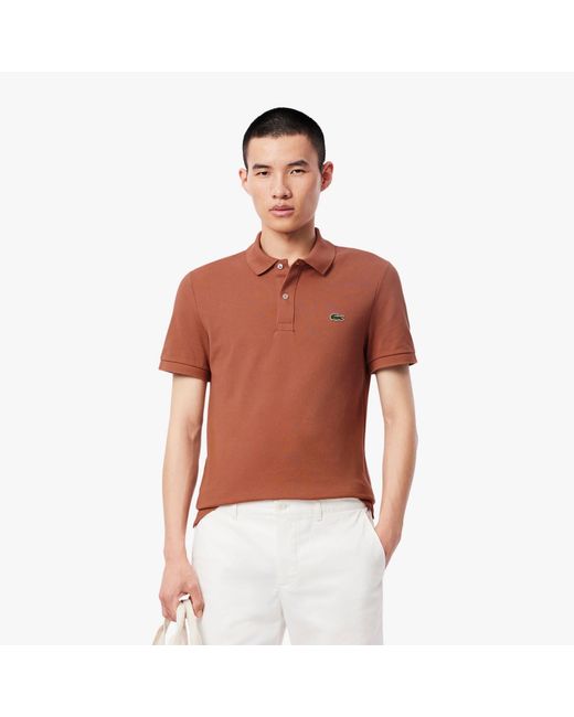 Lacoste Brown Slim-Fit L.12.12 Pique Polo Shirt for men