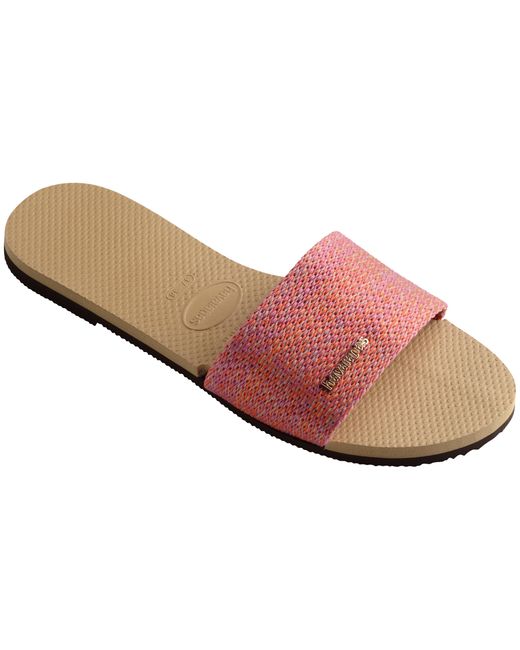 Havaianas Pink Hav. You Malta Golden Flip Flops