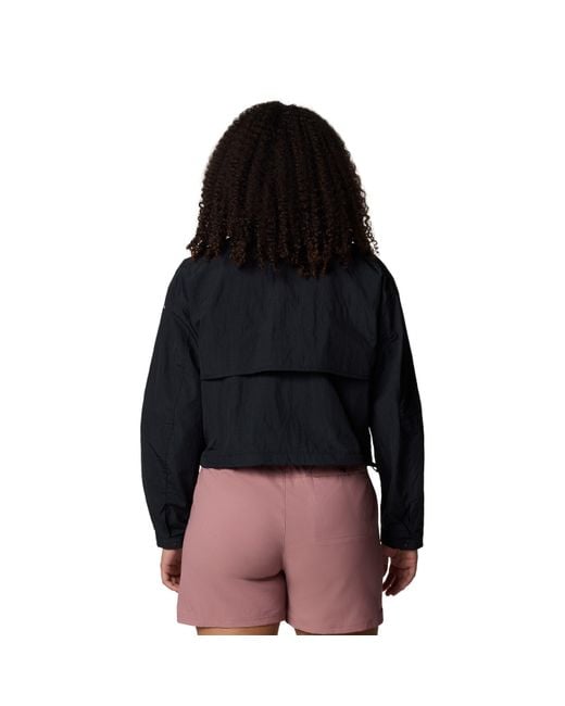 Columbia Black Paracutie Cropped Cargo Windbreaker
