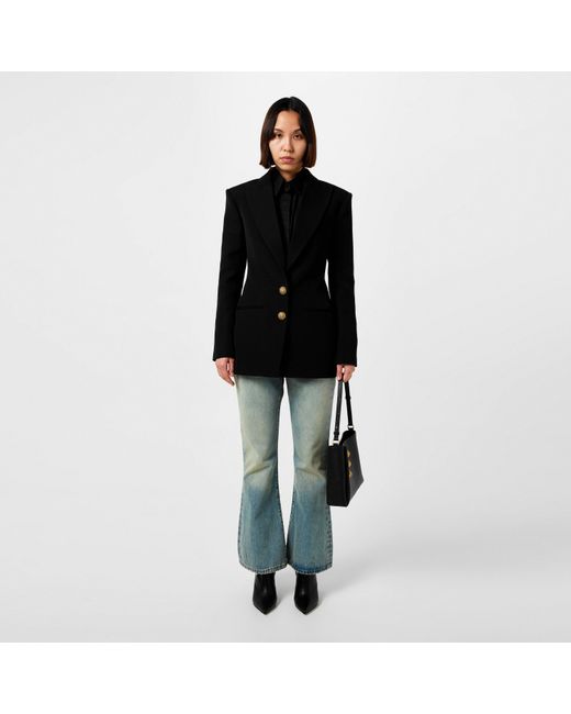Balmain Black Single-Breasted-Tone Button Long Sleeve Blazer
