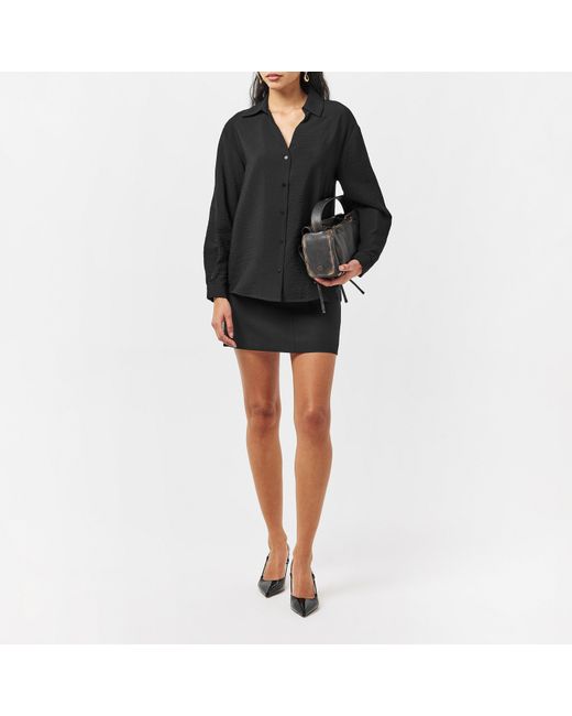 Vila Black Vdmra V-Neck Long-Sleeve Blouse