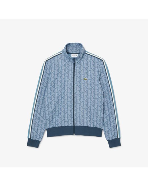 Lacoste Blue Paris Zip-Up Jacquard Track Jacket for men