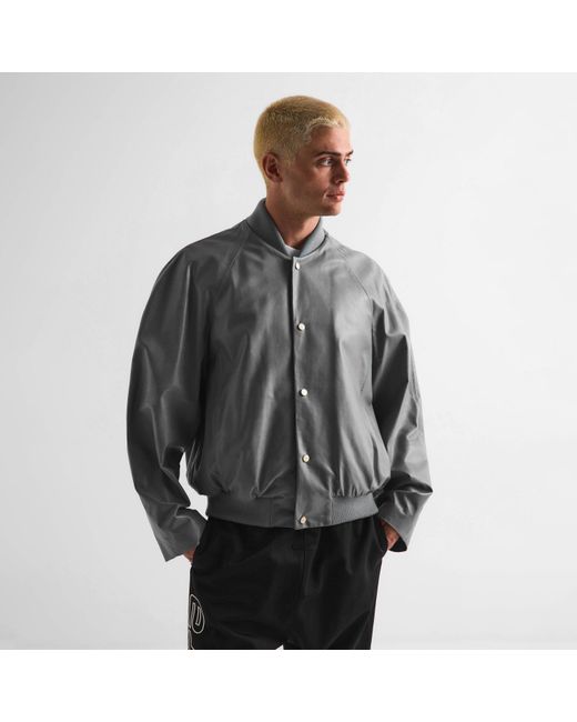 Fear Of God Gray Leather Jacket for men