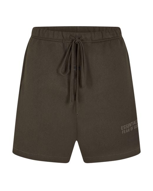 Fear Of God Green Fleece Jogger Shorts for men