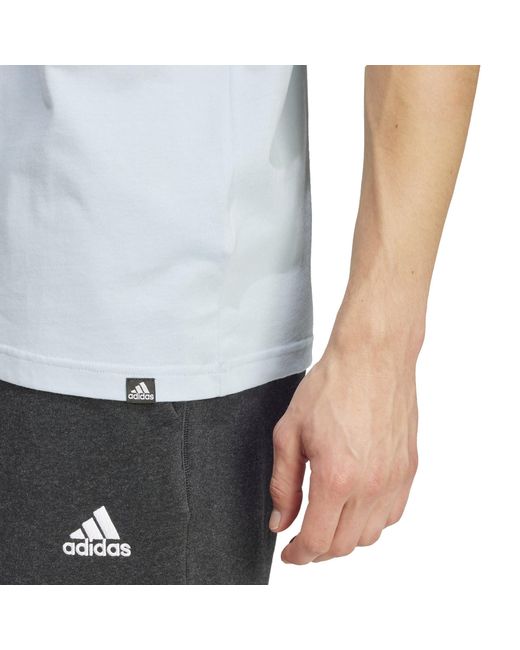 Adidas Blue Essentials Single Jersey Logo T-Shirt for men
