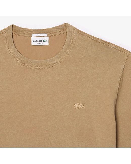 Lacoste Blue Washed Effect Heavy Cotton T-Shirt for men