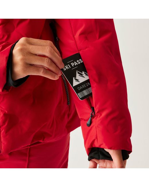 Dare 2b Red Enfold Heat-Sealed Detachable Hood Insulated Waterproof Jacket