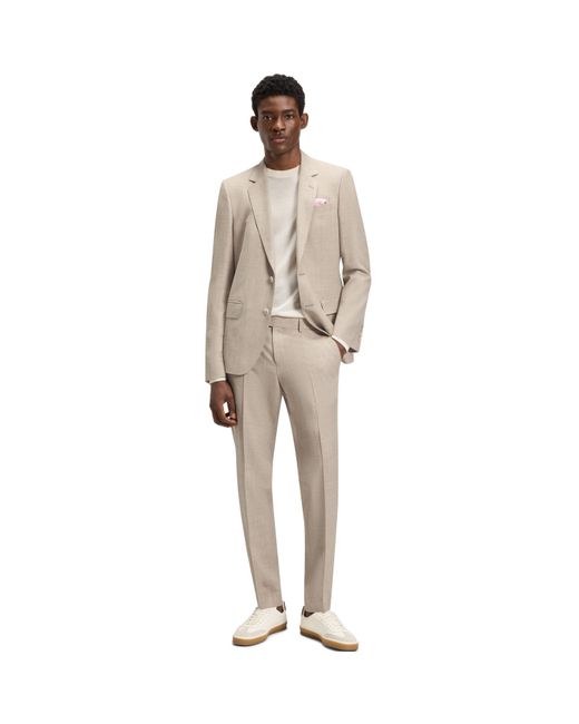 Boss Natural Double Breasted Slim-Fit Suit for men