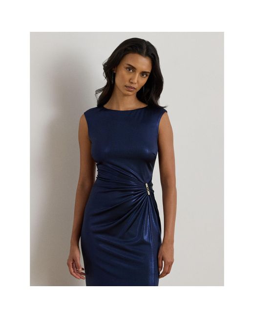 Ralph Lauren Blue Ilianne Real Leather Ball Gown
