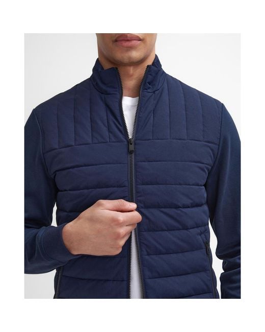 Barbour Blue Counter Quilted Long Sleeve Zip Front Hybrid Jacket for men