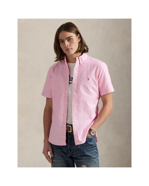 Polo Ralph Lauren Pink Custom Fit Oxford Shirt for men