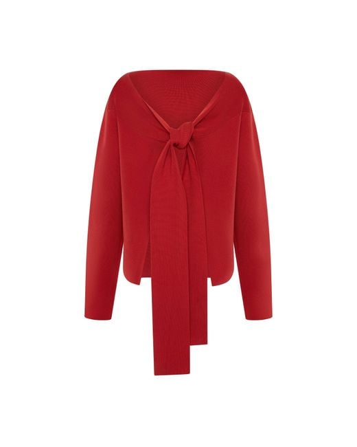 St. Agni Red Scarf Jumper
