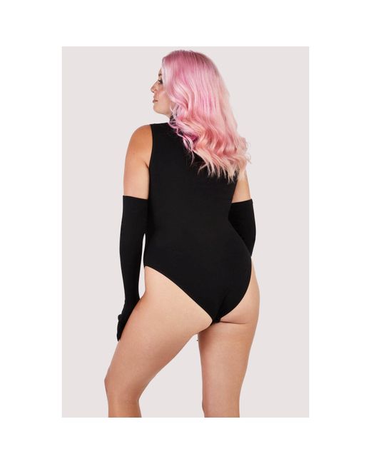Wolf & Whistle Black Jessenia High-Necked Body With Gloves