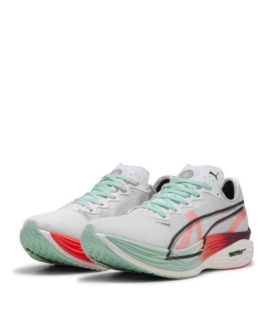 PUMA White Deviate Nitro Elite 3 Road Running Shoes