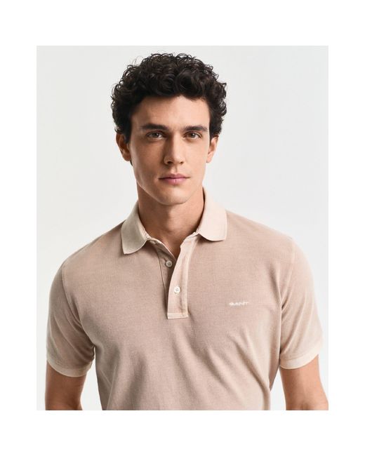 Gant Blue Sunfaded Piqué Polo Shirt for men