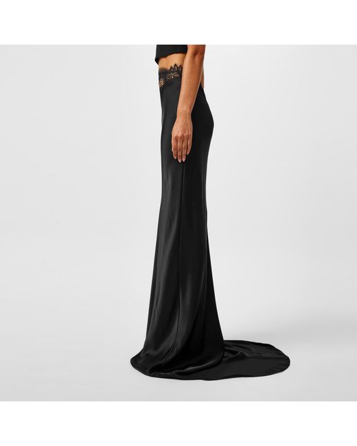 David Koma Black Lace Maxi Skirt