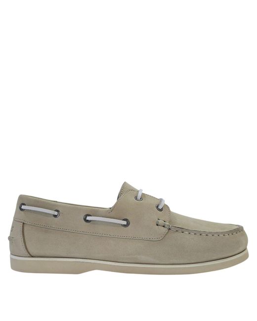 Jack Wills Gray Leather Boat Shoes for men