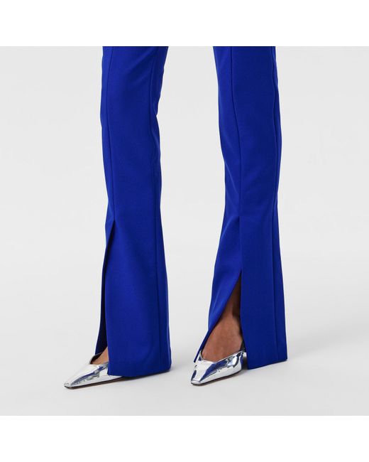 Off-White c/o Virgil Abloh Blue High Waisted Slim Fit Split Hem Trousers