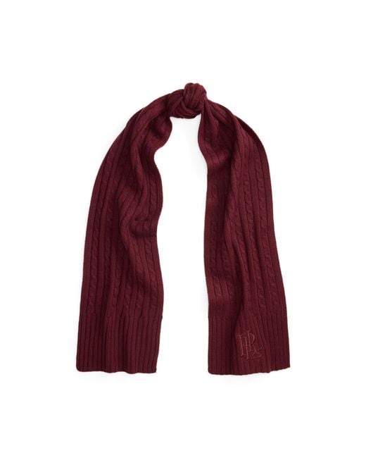 Ralph Lauren Purple Lrl Cable Scarf Ld64