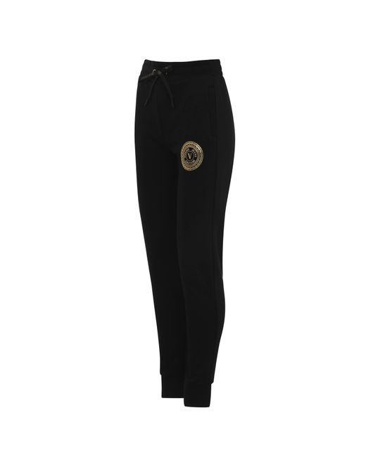 Versace Jeans Couture Black Round Logo Joggers