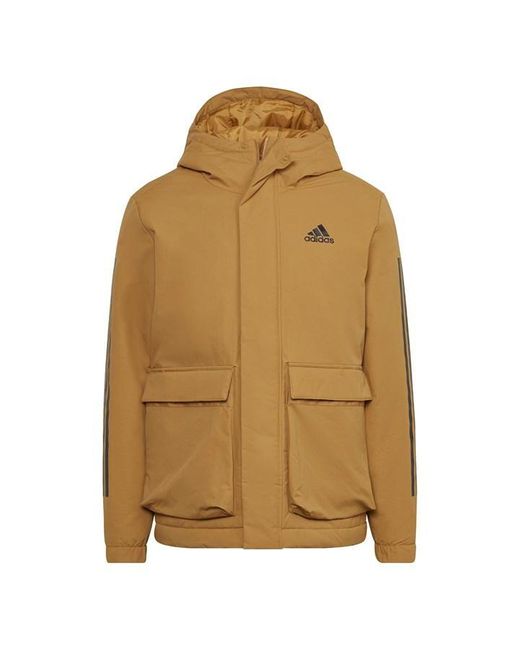 Adidas Brown Utilitas 3-stripes Hooded Jacket (gender Neutral) for men