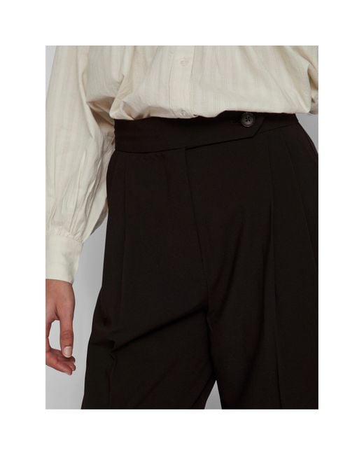 Vila Black Pleat Cigarette Trouser