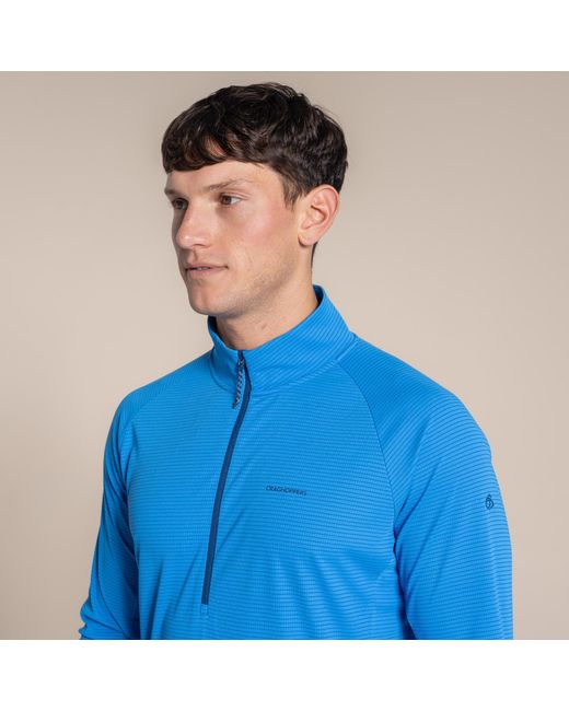 Craghoppers Blue Nosilife Solar Shield+ Quick-Drying Half Zip Top for men