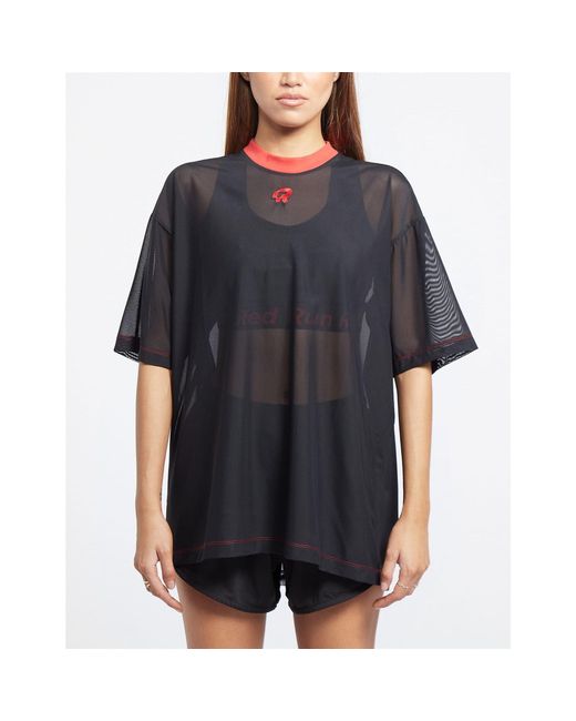 Red Run Black Inky Oversized Net T-Shirt