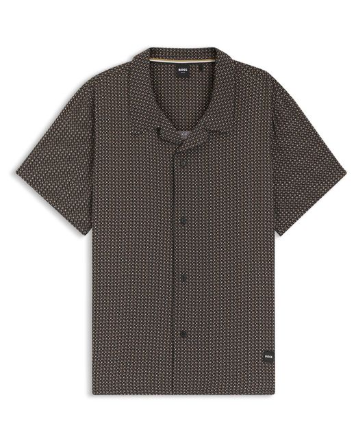 Boss Black Bodywear Beach Patterned Short Sleeve Shirt for men