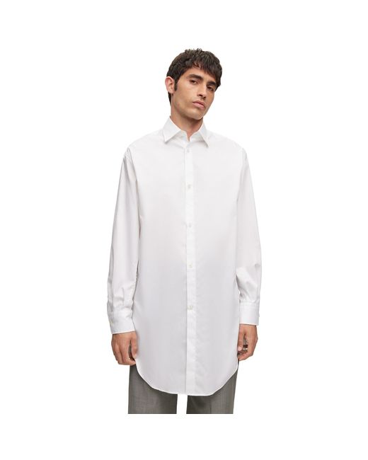 Boss White Plain Long-Sleeve Shirt for men