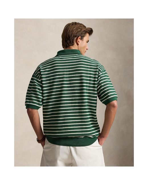 Polo Ralph Lauren Green Knitted Short Sleeve Polo Shirt for men