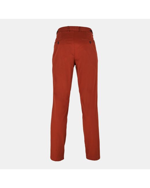 Boss Red Cotton Slim Fit Trousers for men