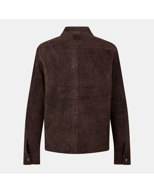 Jacob Cohen Brown Suede Bomber Leather Jacket for men