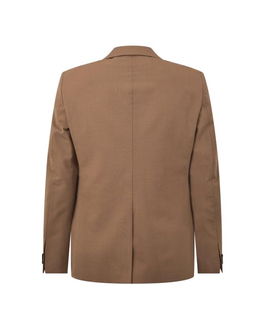 Off-White c/o Virgil Abloh Brown Double Breasted Drill Relaxed Blazer for men