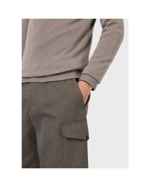 Emporio Armani Gray Emporio Armani Crew Neck Regular Fit Sweater for men