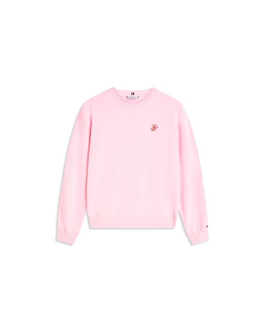 Tommy Hilfiger Pink Script Crew Sweatshirt