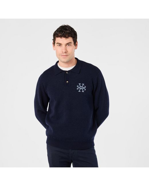 Jacob Cohen Blue Polo Knitted Top for men
