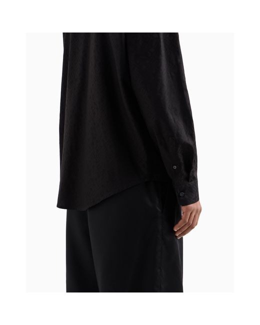 ARMANI EXCHANGE Black Long Sleeve Patterned Shirt for men