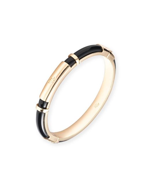 Ralph Lauren Metallic Lauren Ralph Lauren & Logo Hinge Bangle