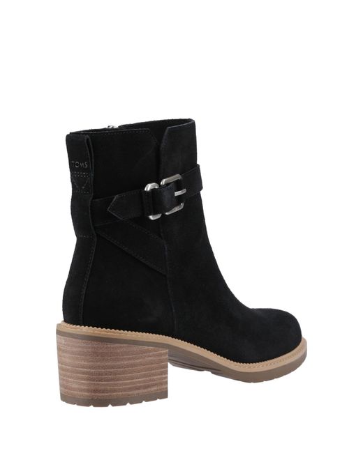 TOMS Black Hailey Buckle Ankle Boot