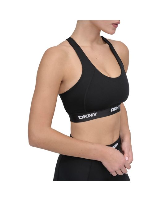 DKNY Black Medium Impact Sports Bra