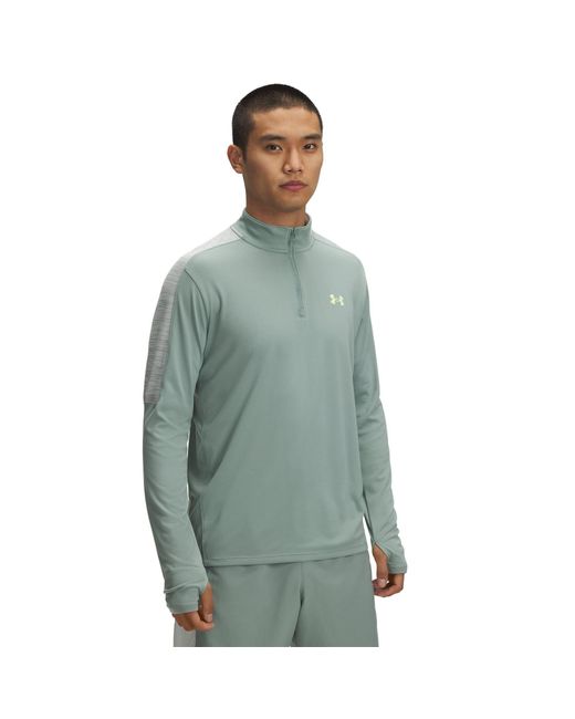 Under Armour Green Tech Zip Neck Long Sleeve Sweatshirt for men