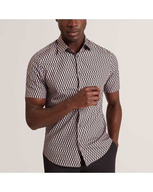 Ted Baker Purple Ss Reg Fit Shirt for men