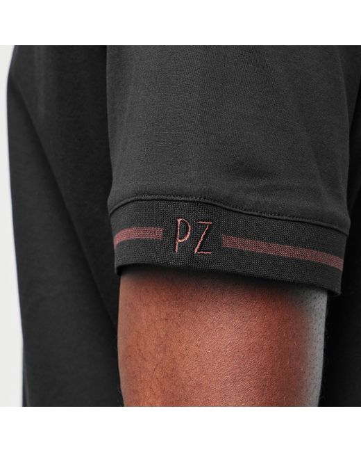Pal Zileri Black Cotton Long Sleeve Polo Shirt for men