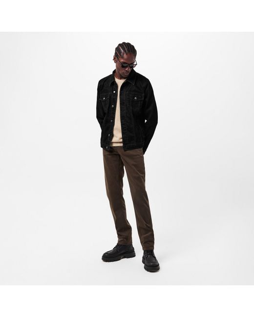 7 For All Mankind Black Perfect Button-Through Tailored Denim Jacket for men