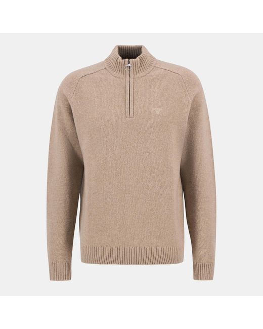 Barbour Natural Grangetown Half Zip Jumper for men